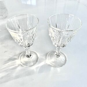 Vintage Luminarc Verrerie D’Arques France Crystal Glass Goblet signed set of 2